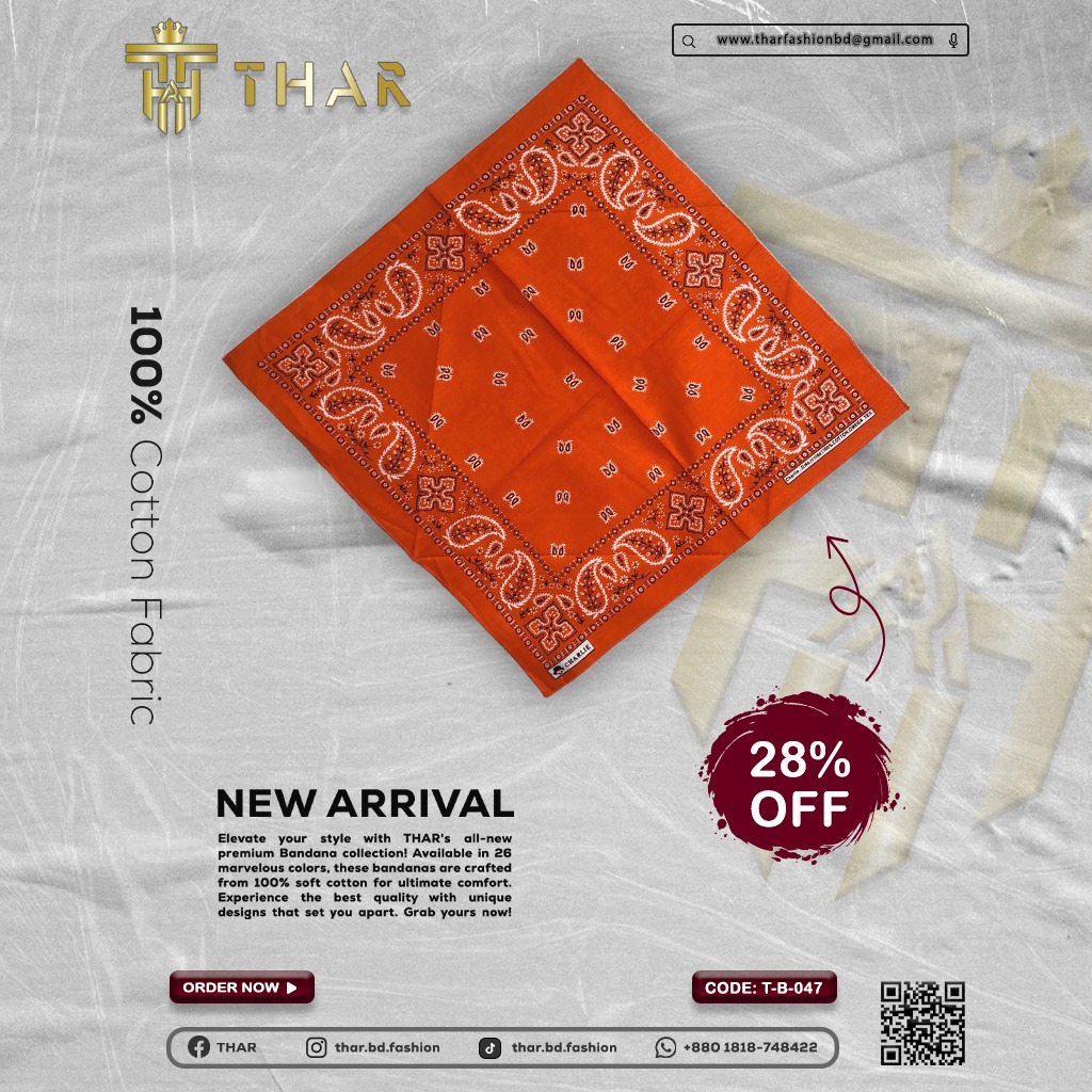 100% Cotton Bandana Male/Female