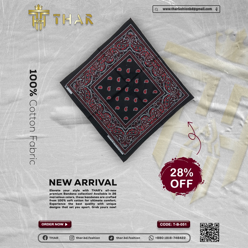 100% Cotton Bandana Male/Fmale