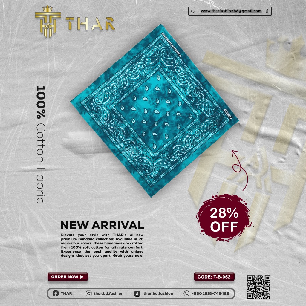 100% Cotton Bandana Male/Fmale