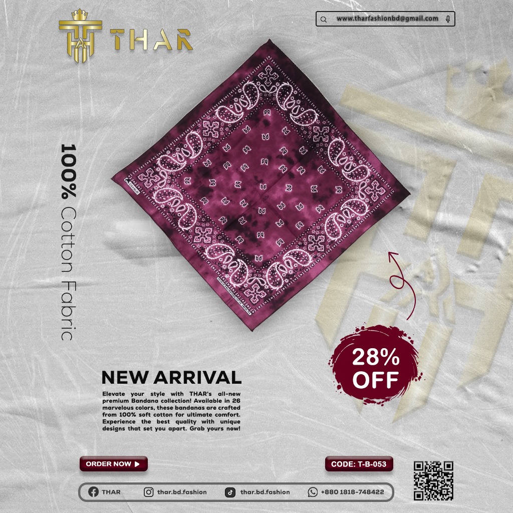 100% Cotton Bandana Male/ Female