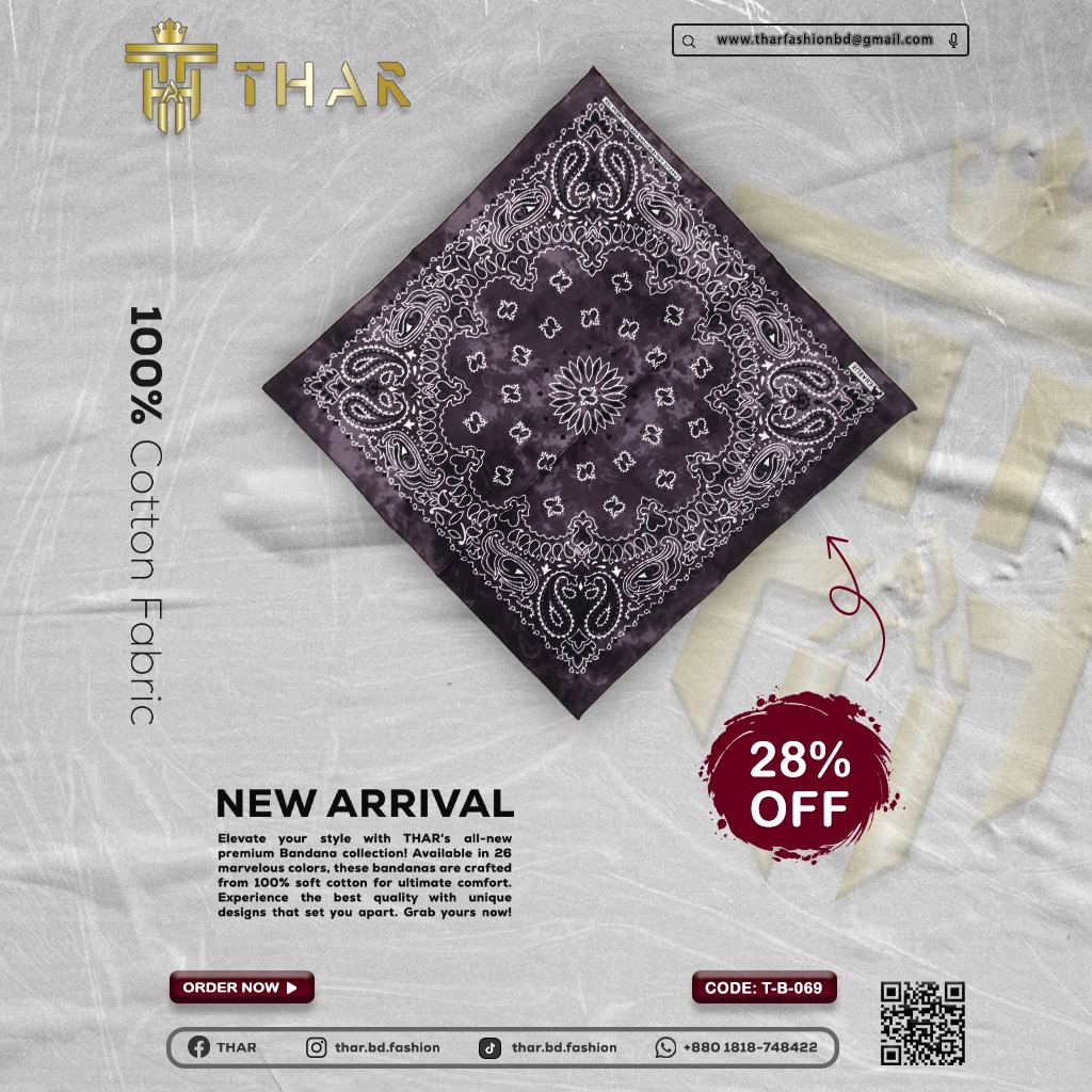 100% Coton Bandanna Male/Fmale
