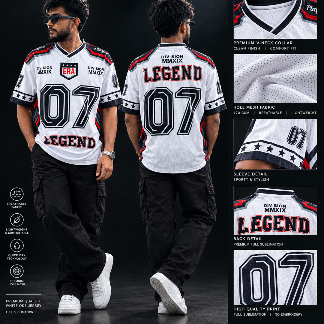 THAR Y2K White Legend 07 Oversized Jersey