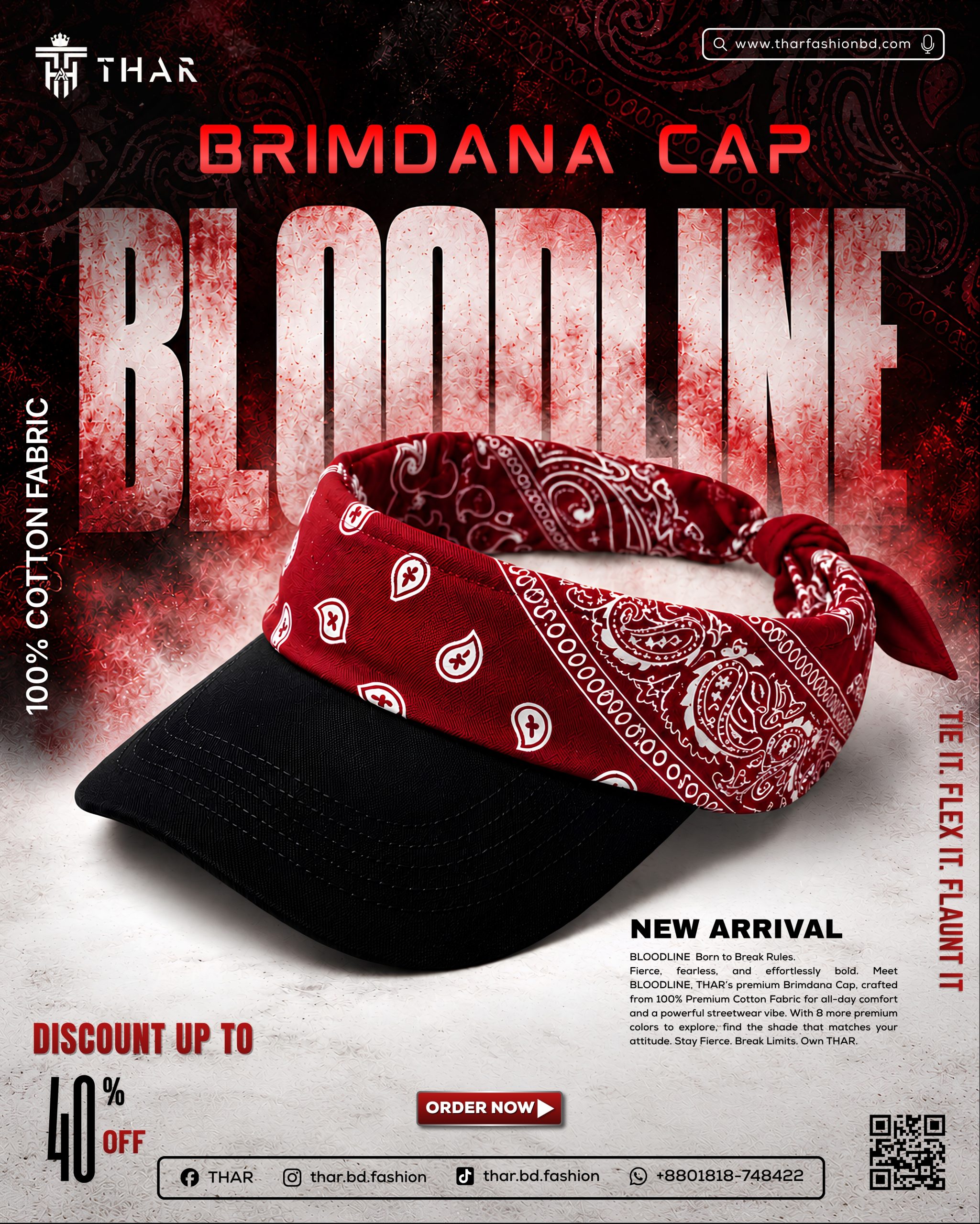 THAR BLOODLINE Bandana Brim Cap – Premium Cotton