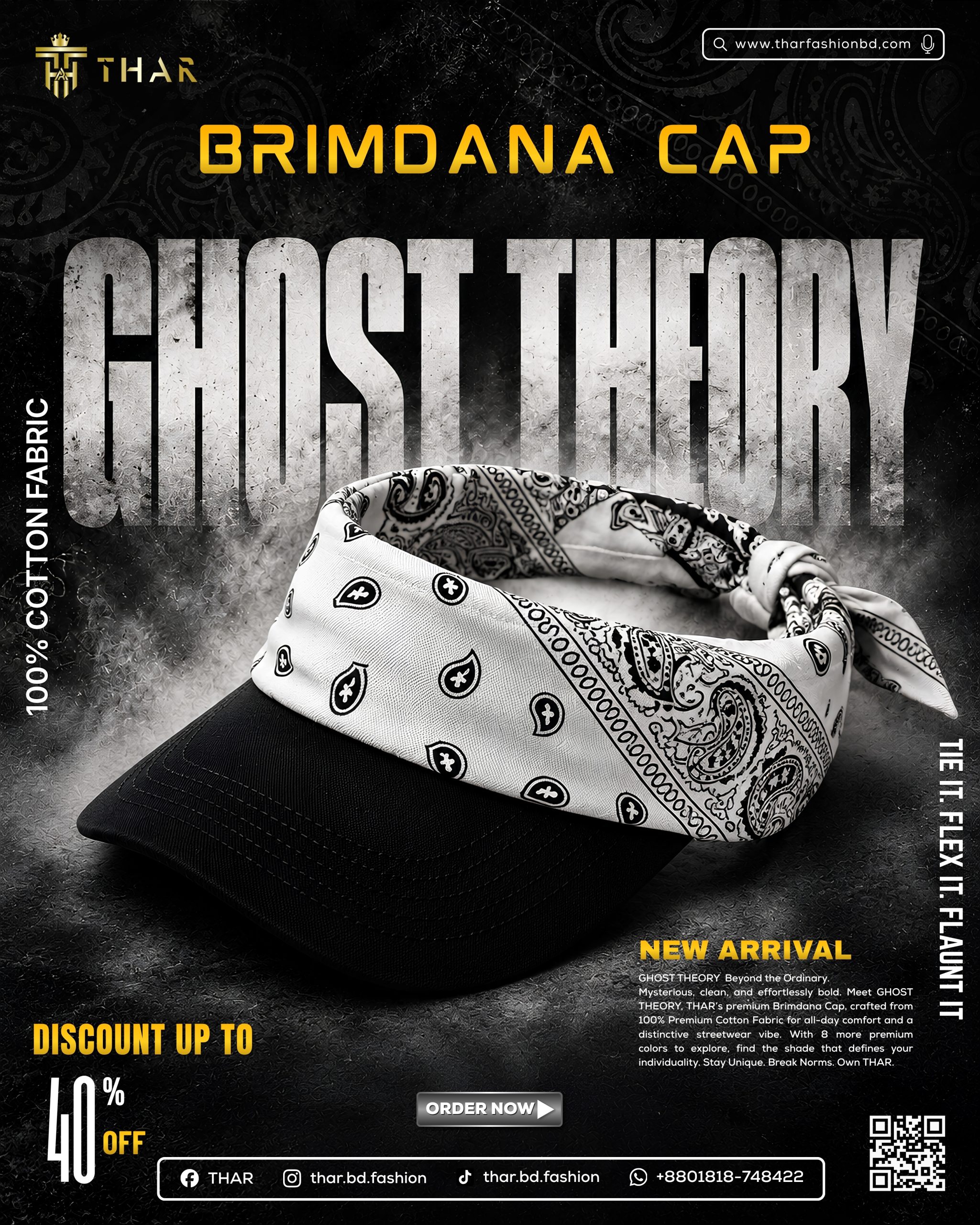 THAR GHOST THEORY Bandana Brim Cap – Premium Cotton