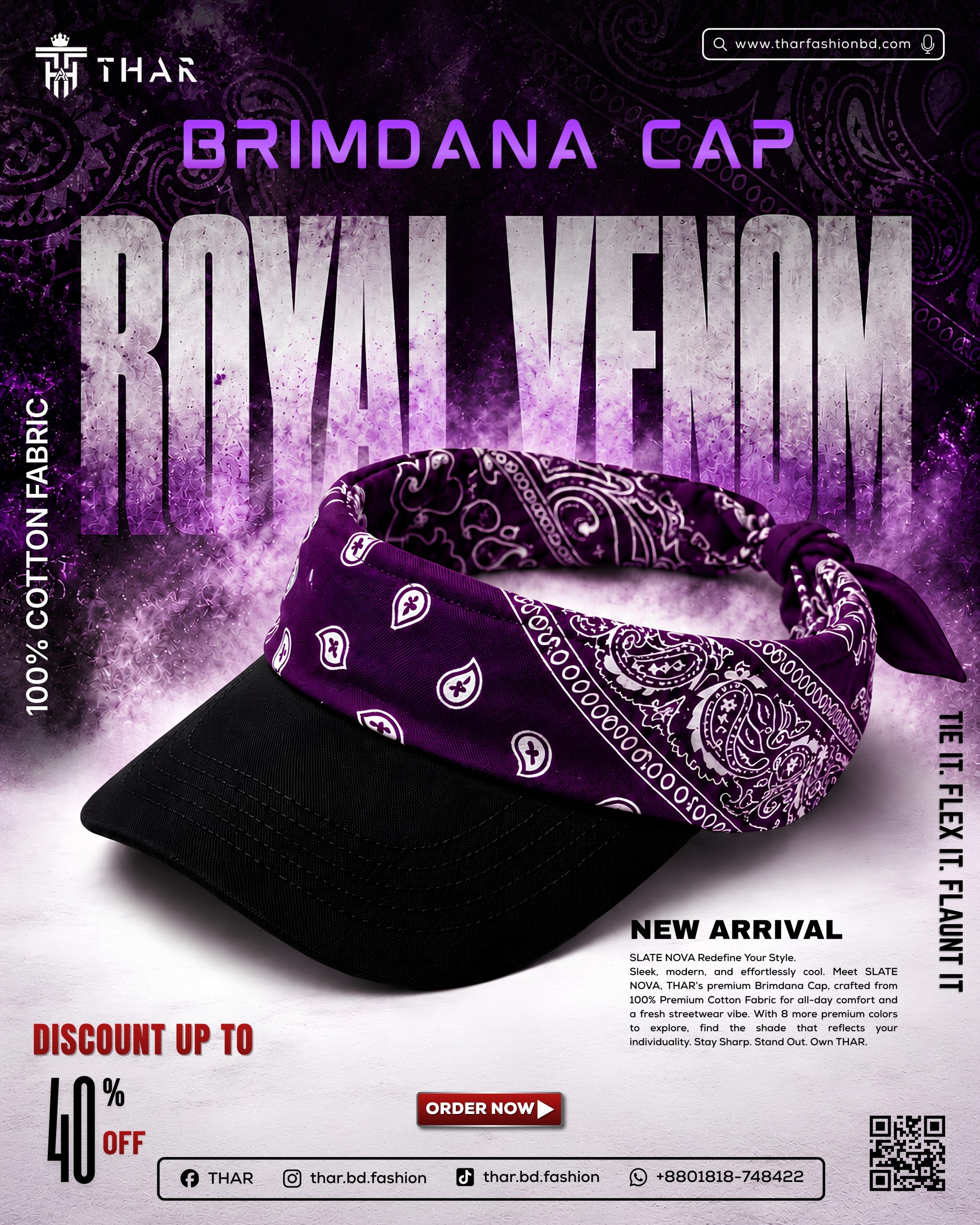 THAR ROYAL VENOM Bandana Brim Cap – Premium Cotton